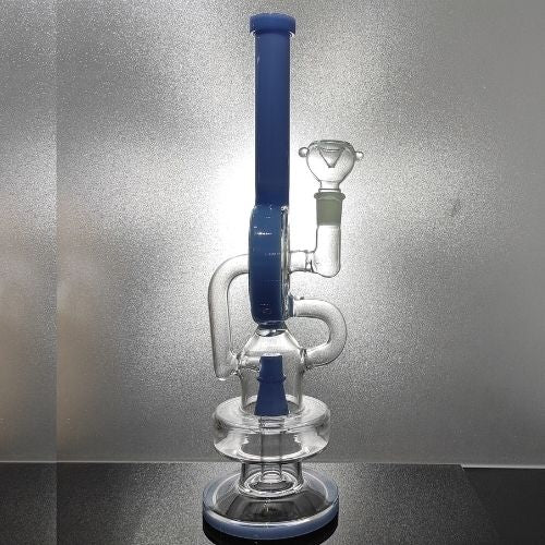 16 INCH GLASS Assorted Colors BONG WITH DONUT PERCOLATOR RECYCLE - ASSORTED COLOR