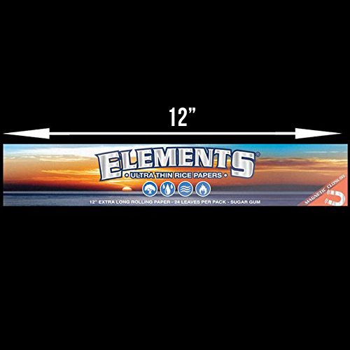ELEMENTS HUGE 12 inch 24 leaves Utra Thin Rice Rolling Papers - Outontrip