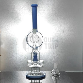 16 INCH GLASS Assorted Colors BONG WITH DONUT PERCOLATOR RECYCLE - ASSORTED COLOR