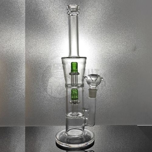 14 INCH GLASS Assorted Colors CAN BONG WITH DOUBLE UFO PERCOLATORS