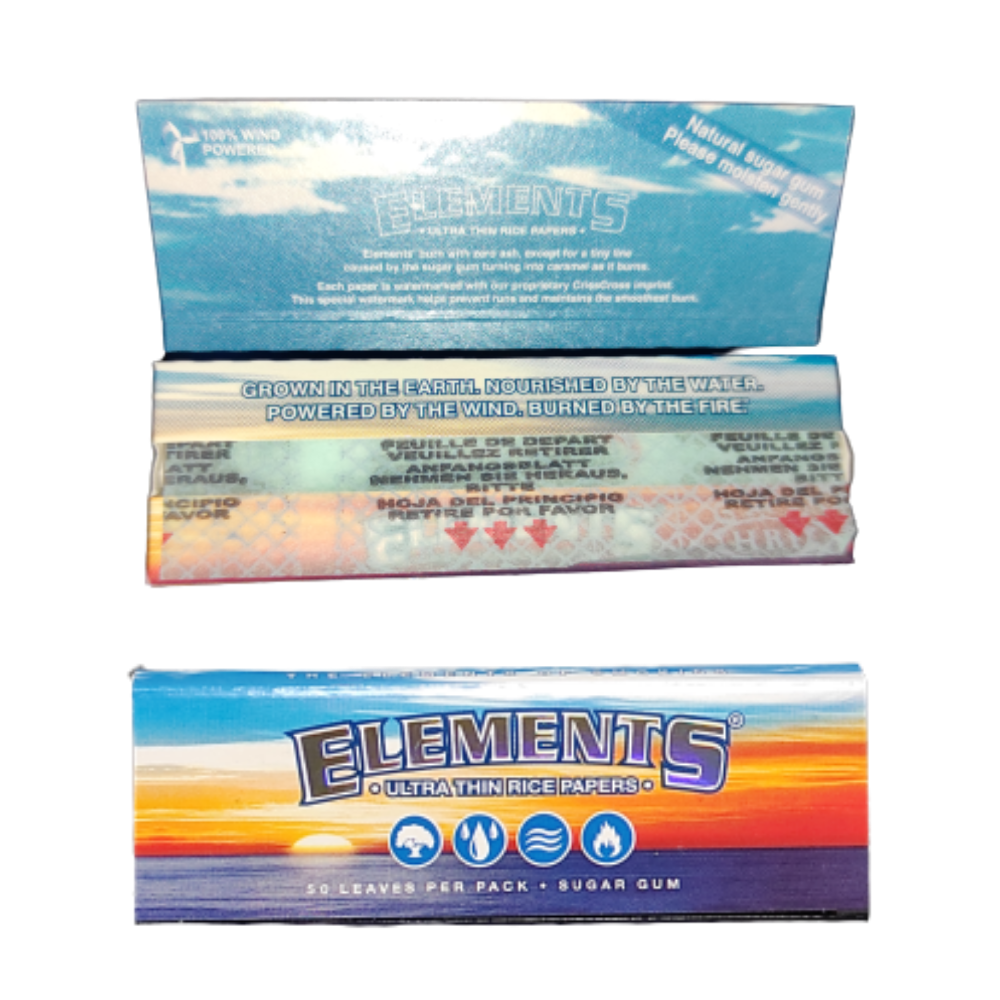 Elements Single Wide Rolling Papers 100 pack