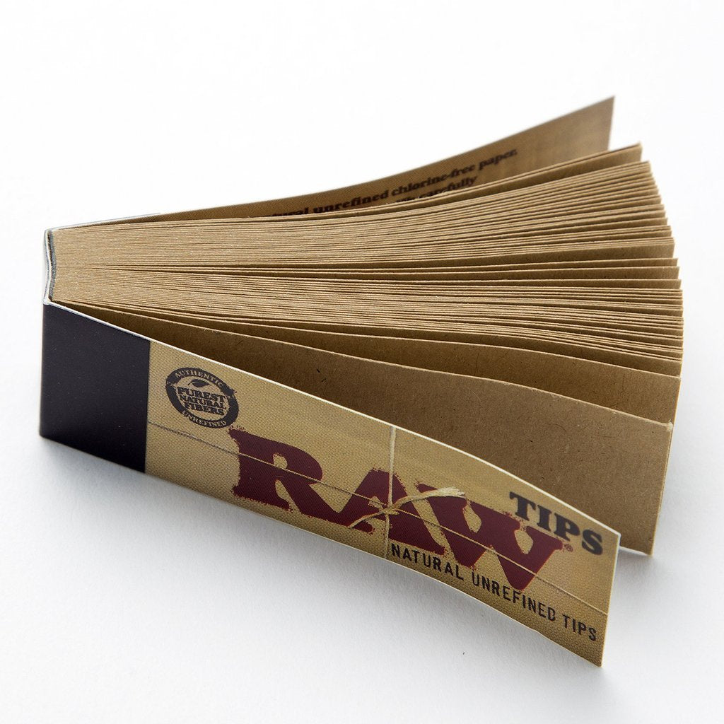 RAW ROLLING paper FILTER TIPS/ROACH Pack Of 3 or 5 - Outontrip