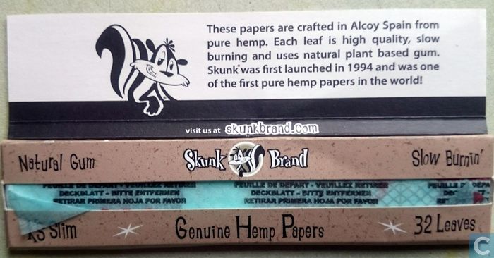 Skunk Organic Rolling Paper King Size - King Size Slim