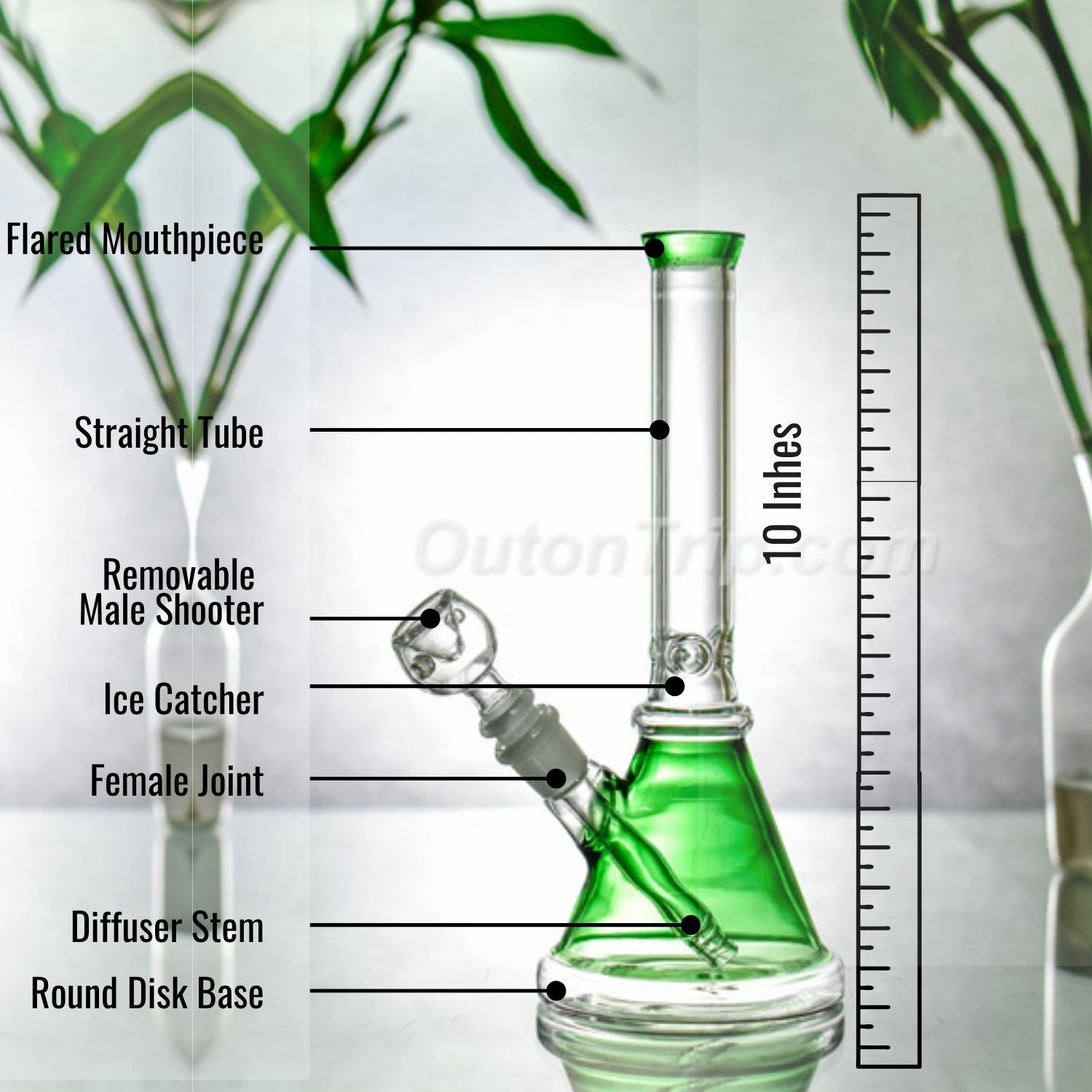 10 Inch Coloured Scientific Beaker Bong with Ice Catcher