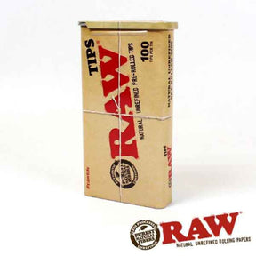 RAW Prerolled Filter Tips in Slider Box - 100 Tips