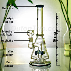 10 Inch Scientific Funnel Assorted Colors Bong with Inline Percolator (Discontinued)