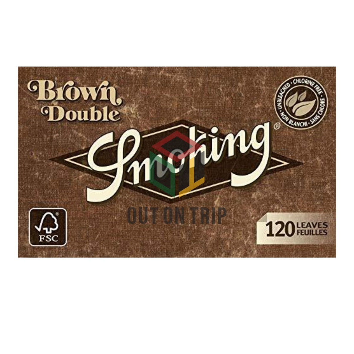 SMOKING Brown Double Unbleached Regular Size - 120 Leaves