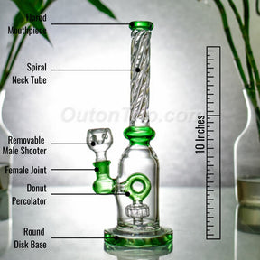 10 Inch Can  Assorted Colors Bong with Donut Percolator (Discontinued)