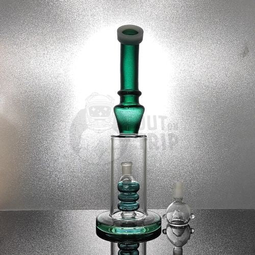 10 Inch Bent Neck  Assorted Colors Bong with Slit Percolator