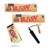 Combo of 2 Packs of Raw Classic Paper and  a Raw Wide Tips with a Raw Cone Creator