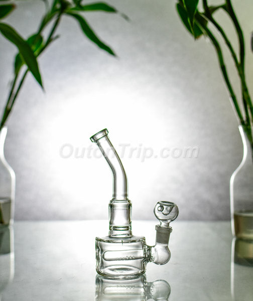8 Inch Bent Neck Assorted Colors Bong with Inline Percolator