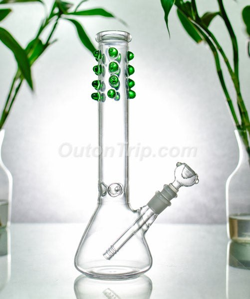 12 Inch Assorted Colors Spherical Dot Glass Bong with Ice Catcher