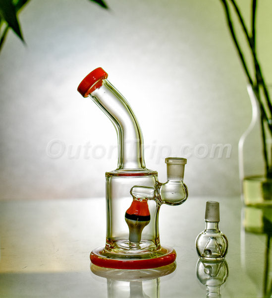 8 Inch Bent Neck Can Assorted Colors Bong with Pokemon Percolator (Discontinued)