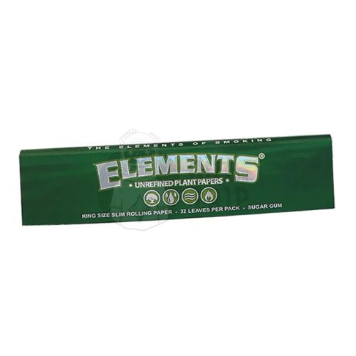 ELEMENTS GREEN ROLLING PAPERS KING SIZE SLIM