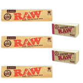 RAW Classic Rolling Paper with RAW Wide Perforated Tips - Set of 5