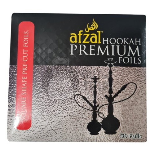 Afzal Hookah Premium Pre-Cut Aluminium Foils - 50 Sheets Pack