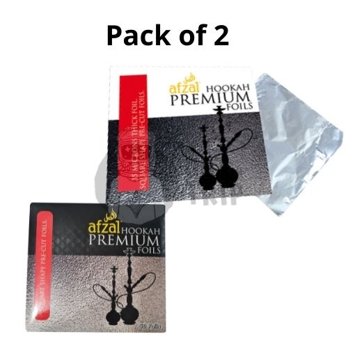 Afzal Hookah Premium Pre-Cut Aluminium Foils - 50 Sheets Pack