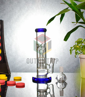 8 Inch Straight Tube Assorted Colors Bong with UFO Percolator (Discontinued)