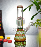 10 Inch Spiral Design Assorted Colors Bong with Tree Percolator