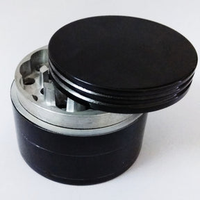Black Metallic Colored Herb Crusher/Grinder with Filter (56 MM) - Outontrip