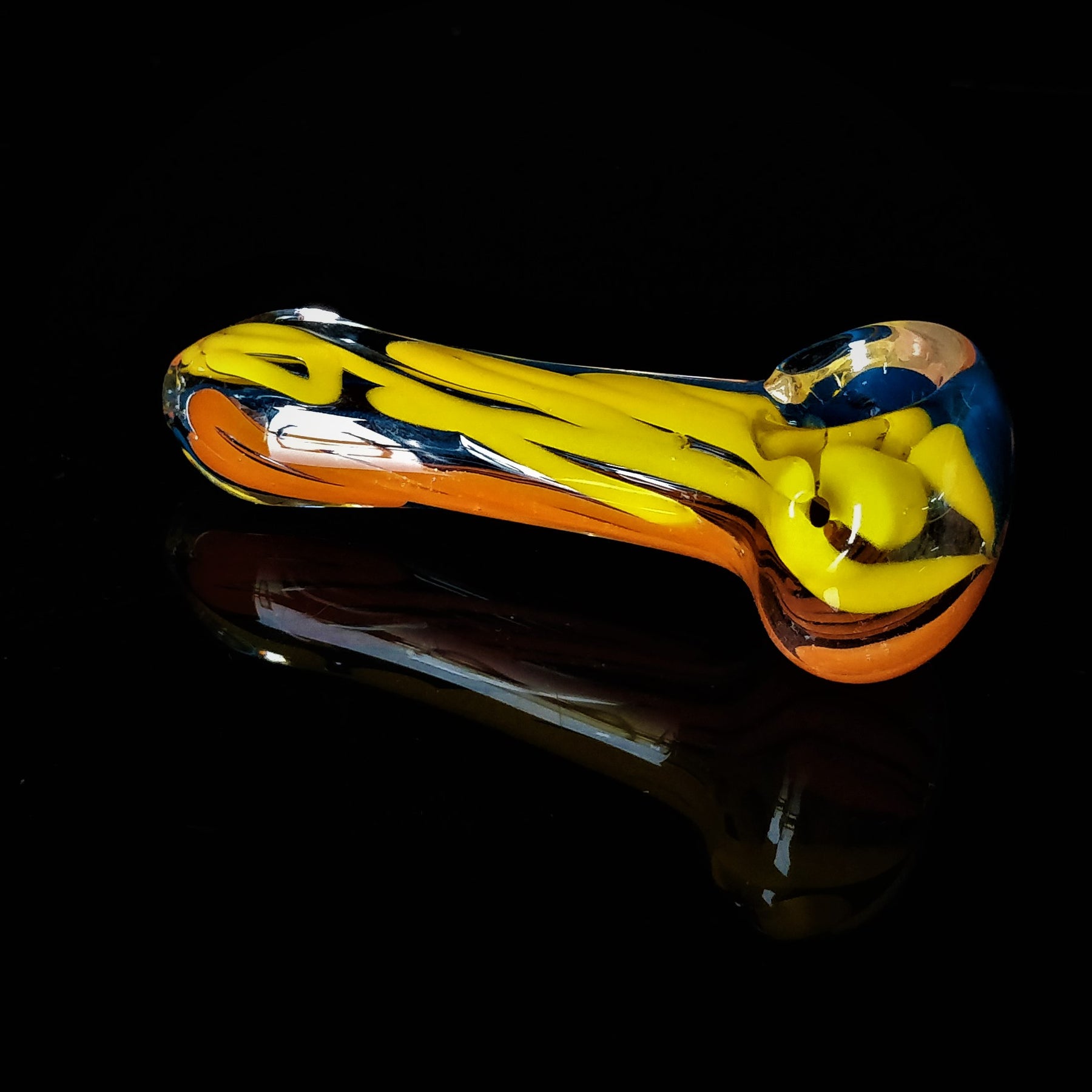 Assorted Multicolored Designer Peanut Glass Smoking Pipe- 8cm Length - Outontrip