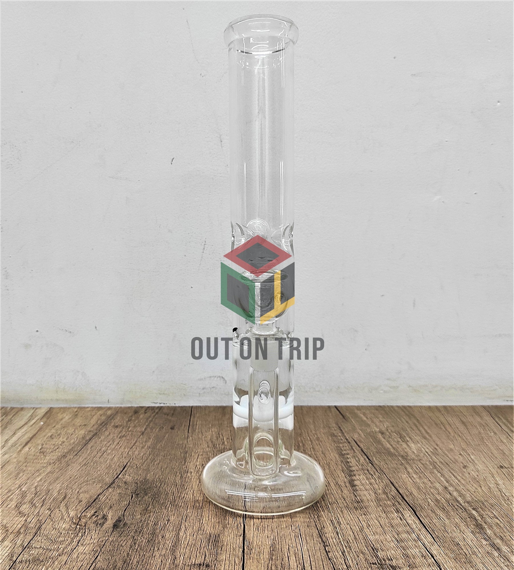 12 Inch Straight Tube Ice Catcher Assorted Colors Bong with UFO & Honeycomb Percolator (Discontinued)