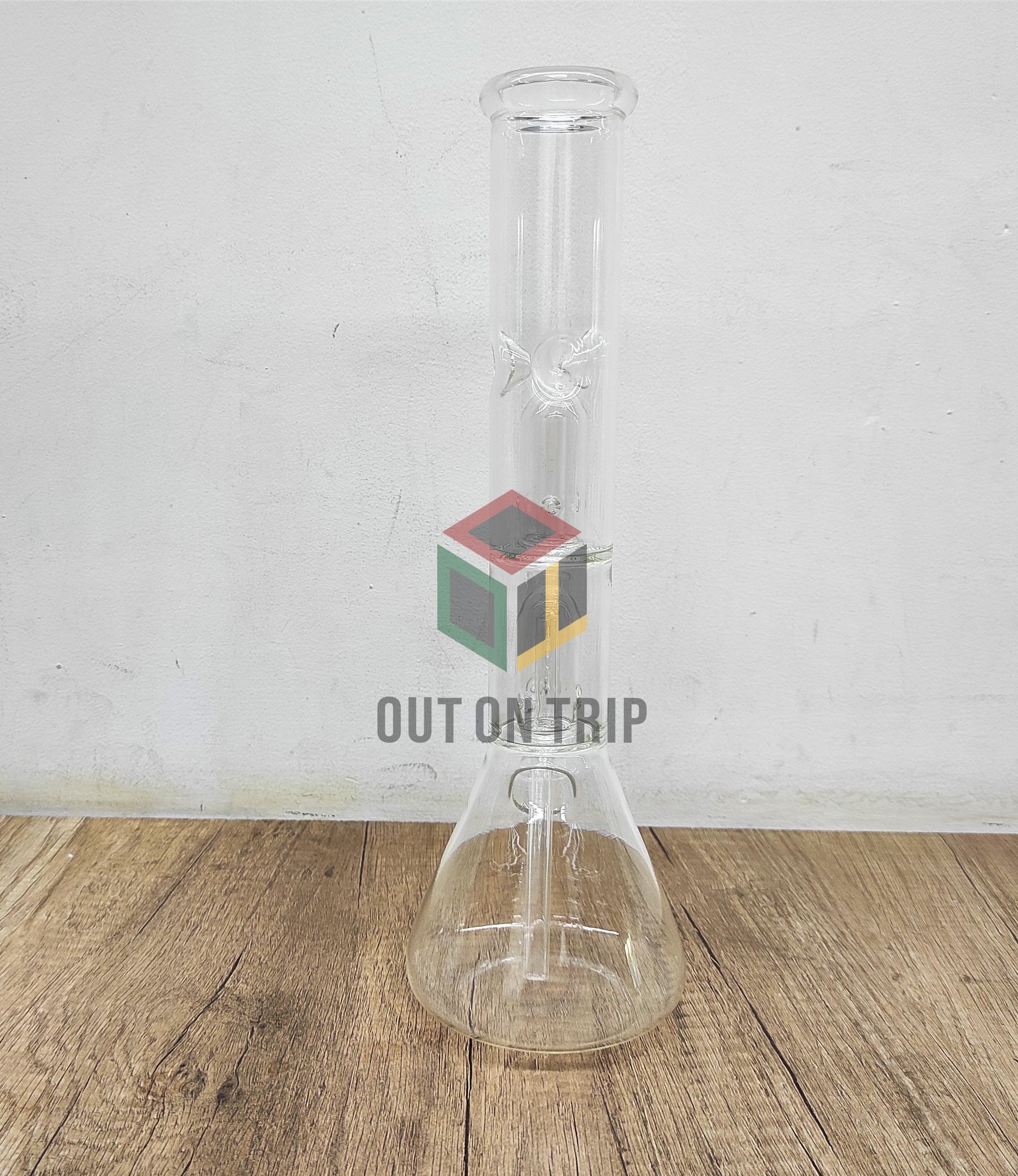 12 Inch Straight Tube Assorted Colors Conical Bong with Double UFO Percolator (Discontinued)