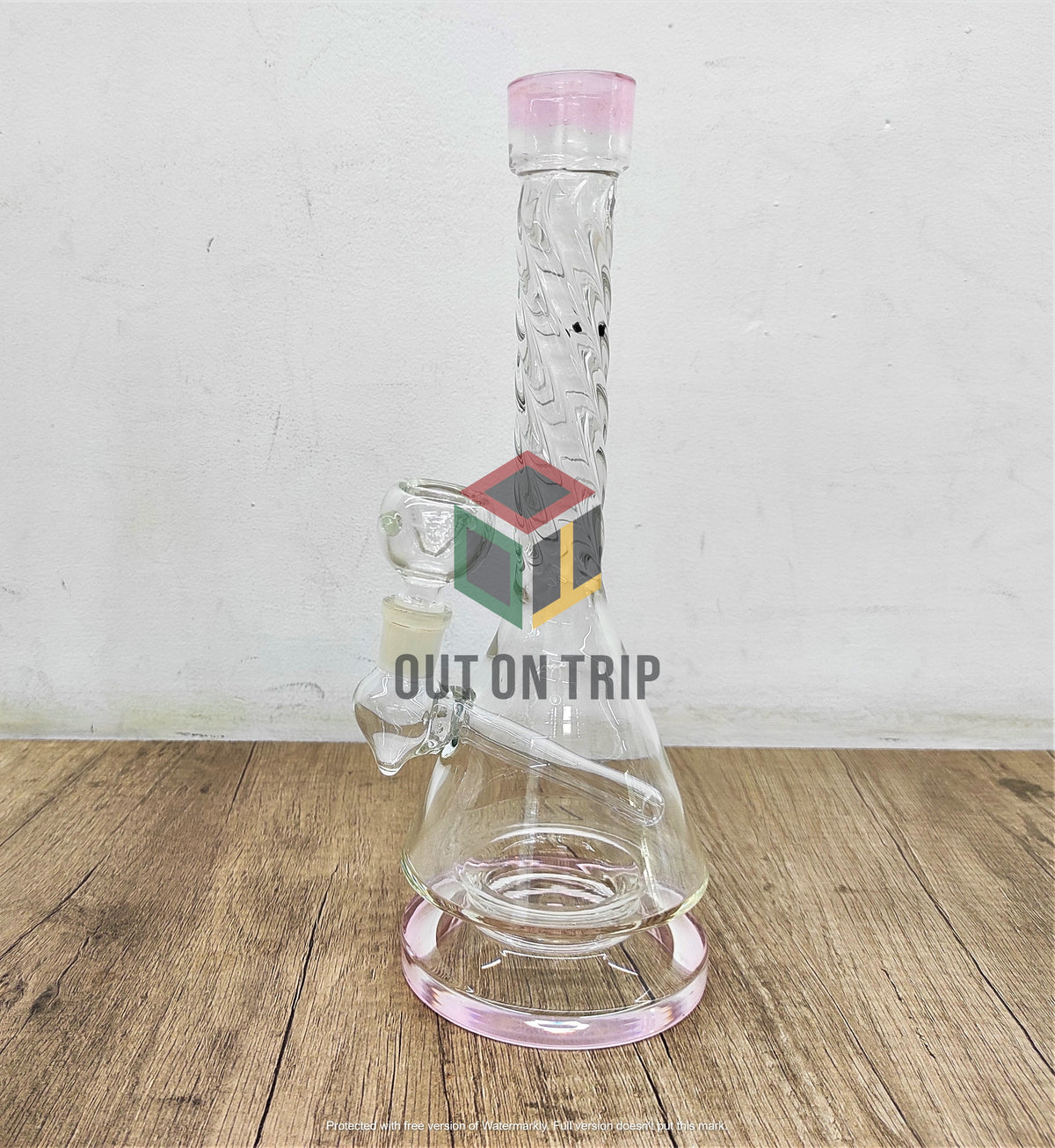 10 Inch  Assorted Colors Bong with Spiral Neck