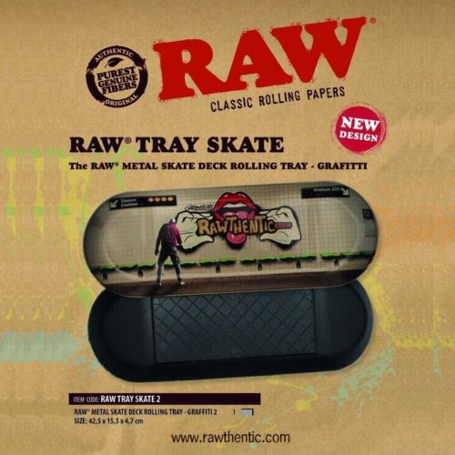 RAW METAL SKATE DECK ROLLING TRAY - GRAFITTI 2