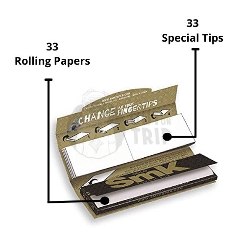 SMK GOLD King Size Slim Connoisseur - 33 King Size Slim Papers + 33 Special Tips