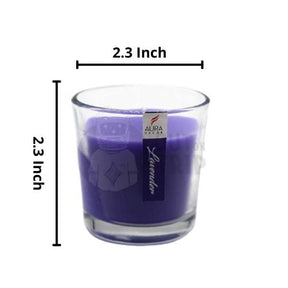 Aura Decor Gift Set of 3 Fragrance Votive Glass Candles (Burning Time 12 Hours Each) (Lavender)