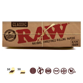 RAW Classic Rolling Paper 1 1/4 - 50 Leaves