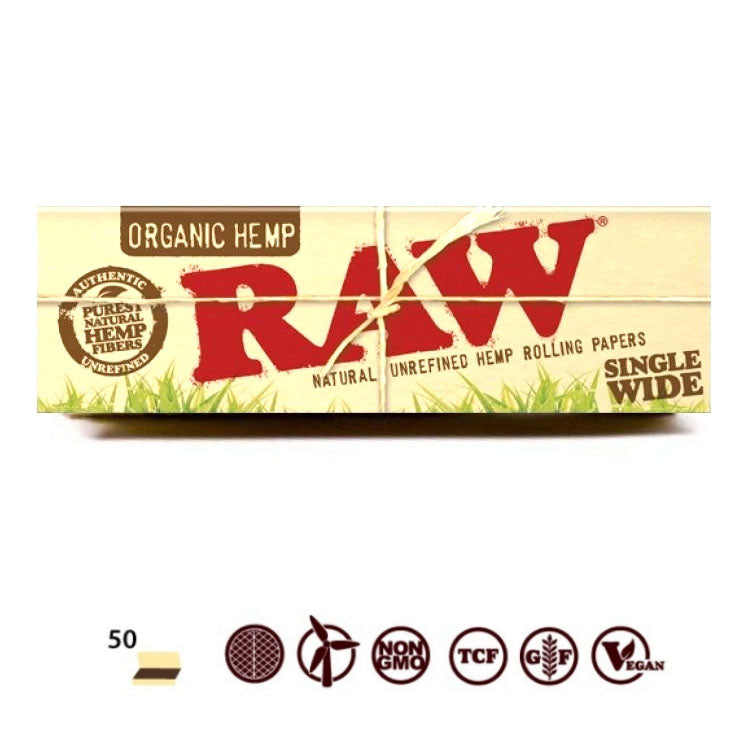 Raw Organic Single wide rolling paper