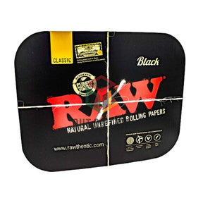 RAW Black Metal Rolling Tray Magnetic Cover - Medium