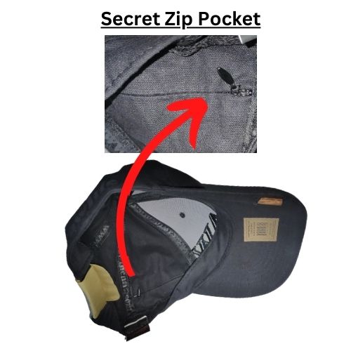 RAW HAT BLACK LOGO WITH POKER AND ZIP-LOCK SECRET POCKET