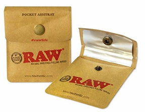 RAW Pocket Ashtray Tobacco Pouch Snap button close - Outontrip
