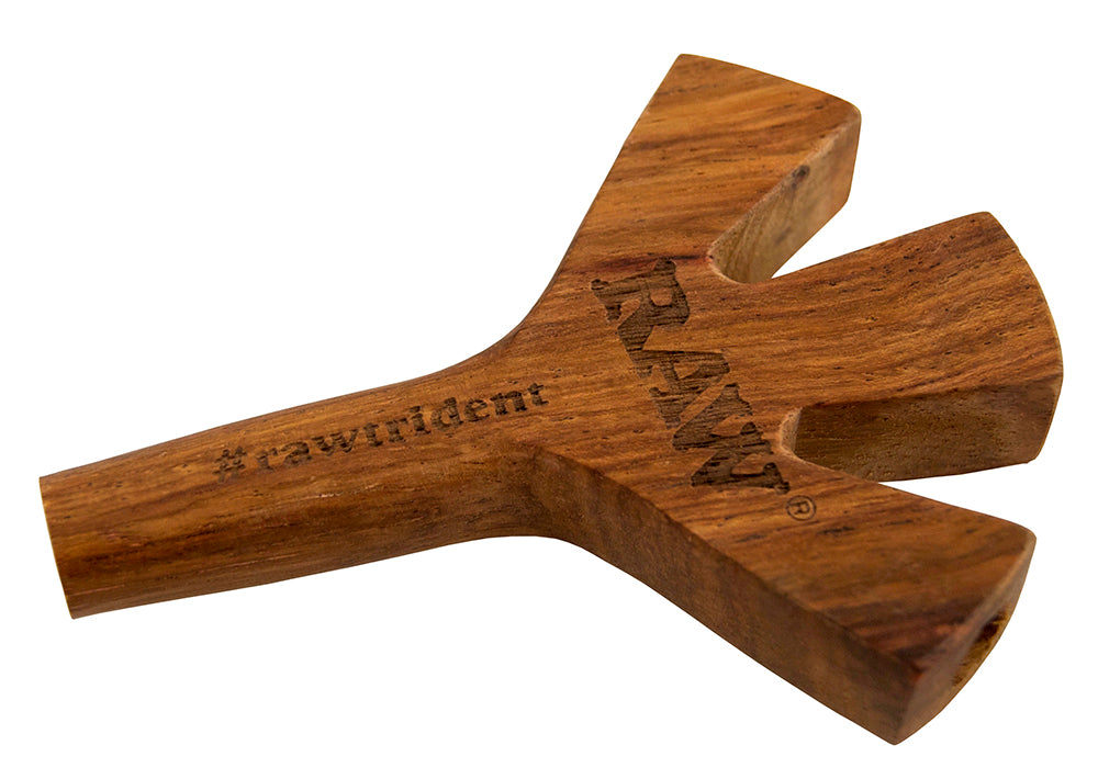 RAW TRIDENT WOODEN CIG HOLDER (HOLDS 3 JOINTS) - Outontrip