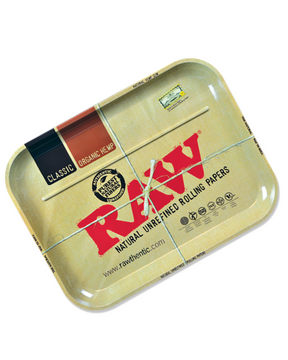 RAW Metal Rolling Tray with Magnetic Tray Cover - Medium