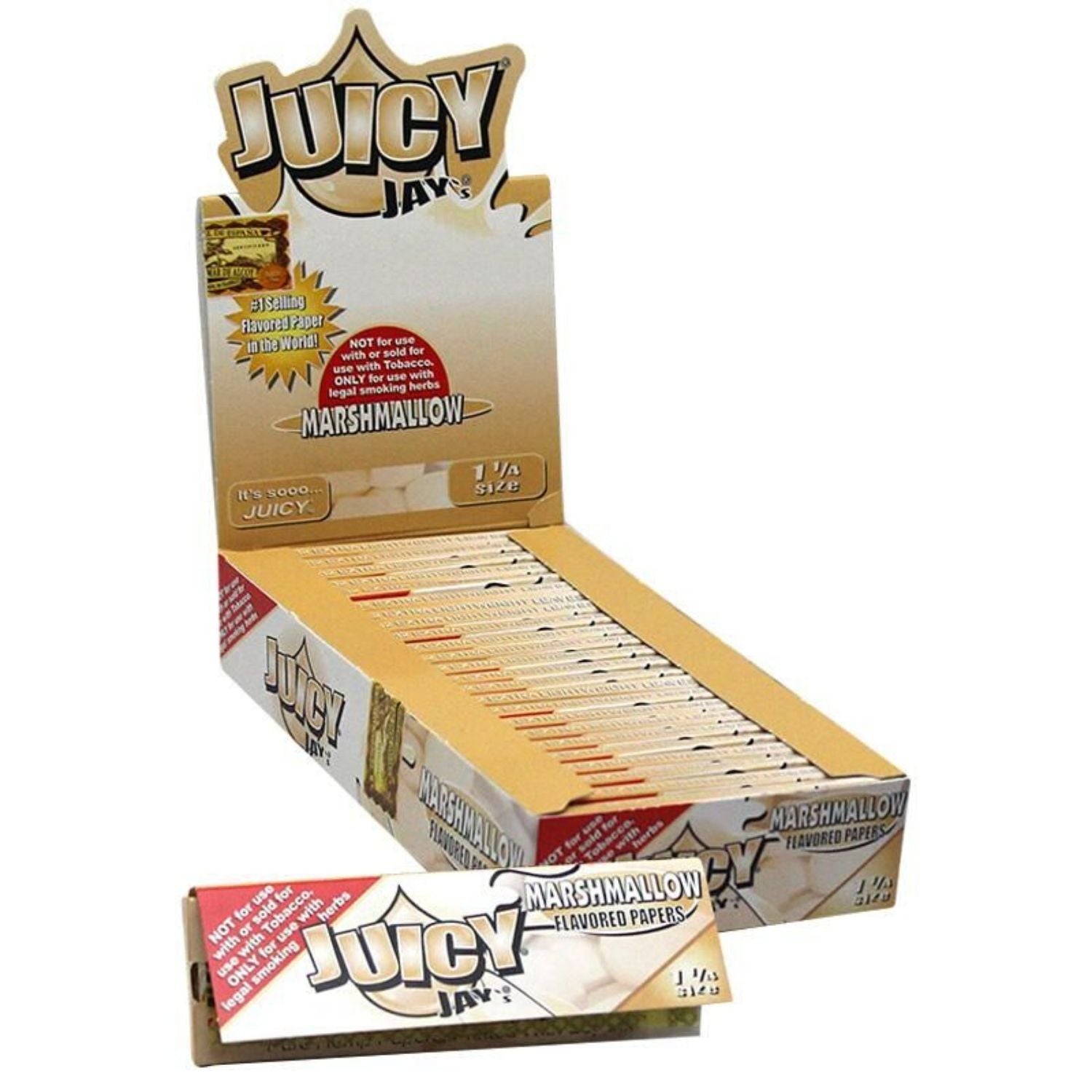 Juicy Jay Rolling Papers - Marshmallow Flavor - 1 1/4 Size