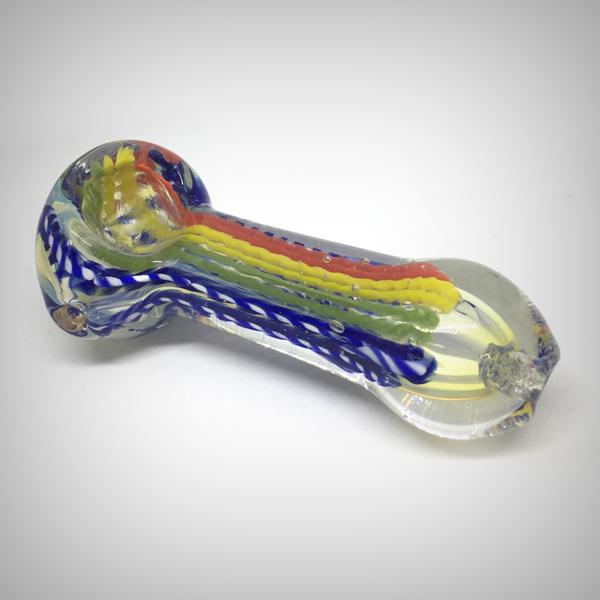 Assorted Multicolored Designer Peanut Glass Smoking Pipe- 8cm Length - Outontrip