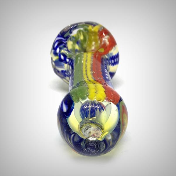 Assorted Multicolored Designer Peanut Glass Smoking Pipe- 8cm Length - Outontrip