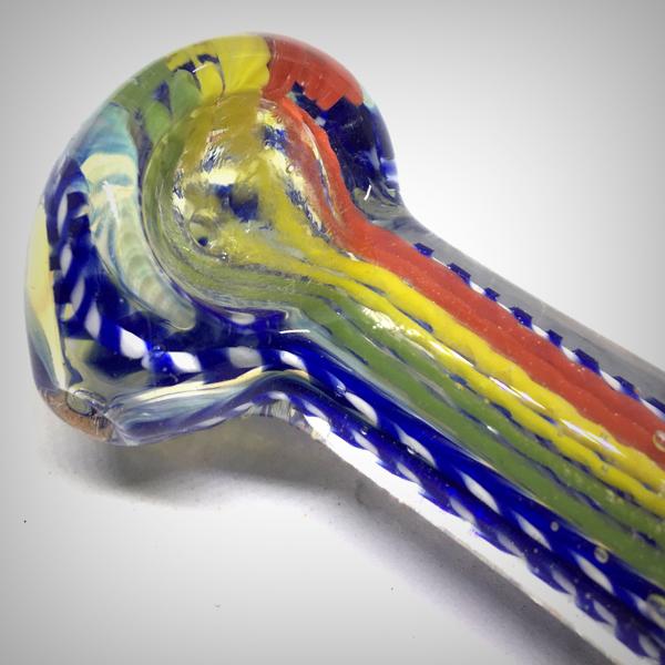 Assorted Multicolored Designer Peanut Glass Smoking Pipe- 8cm Length - Outontrip