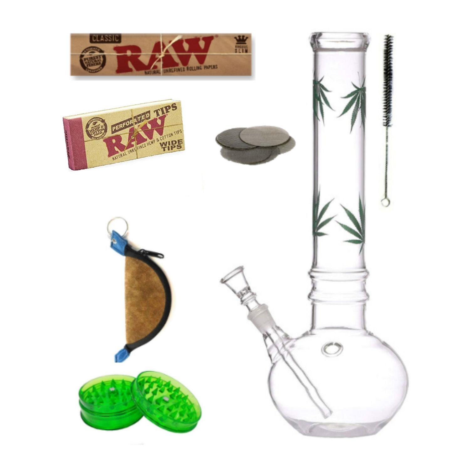 OutonTrip 12 Inch Glass Bong Combo (Includes 6 Perfect accessories)