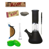 OutonTrip Black 8 inch ice Bong ( Includes 6 crispy Smoking accessories)