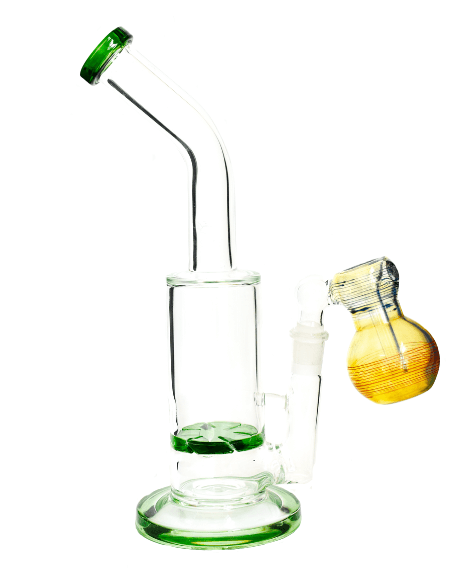 10 Inch Glass  Assorted Colors Bong with Turbine Percolator